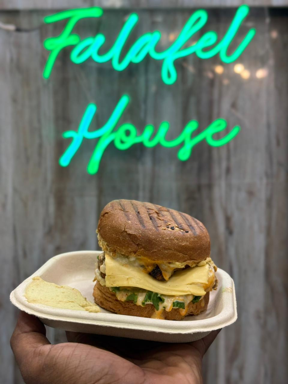 Falafel Burger at Falafel House Jaipur