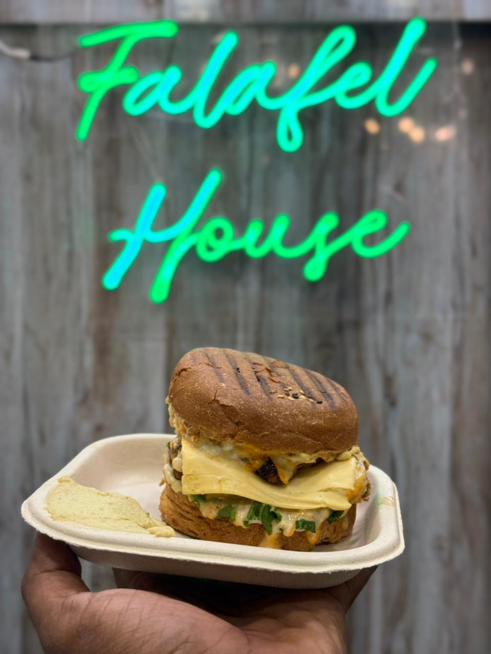 Falafel Burger at Falafel House Jaipur