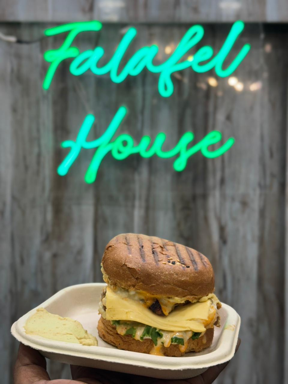 Falafel Burger at Falafel House Jaipur