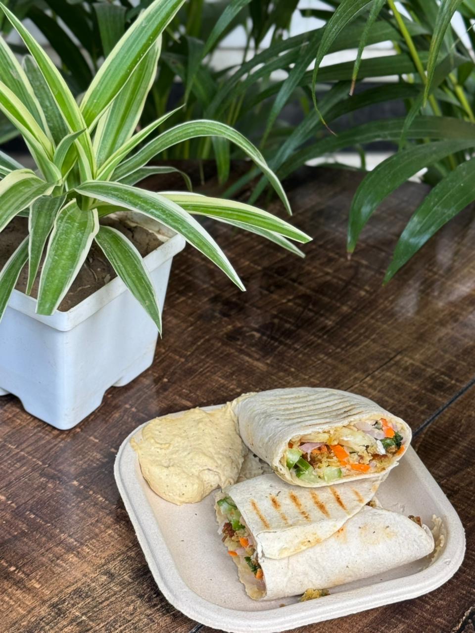 Falafel Wrap Snack Plate at Falafel House Jaipur