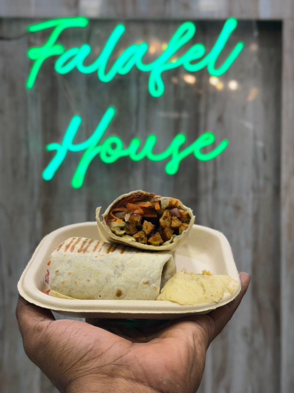 Falafel Wrap with Fries at Falafel House Jaipur