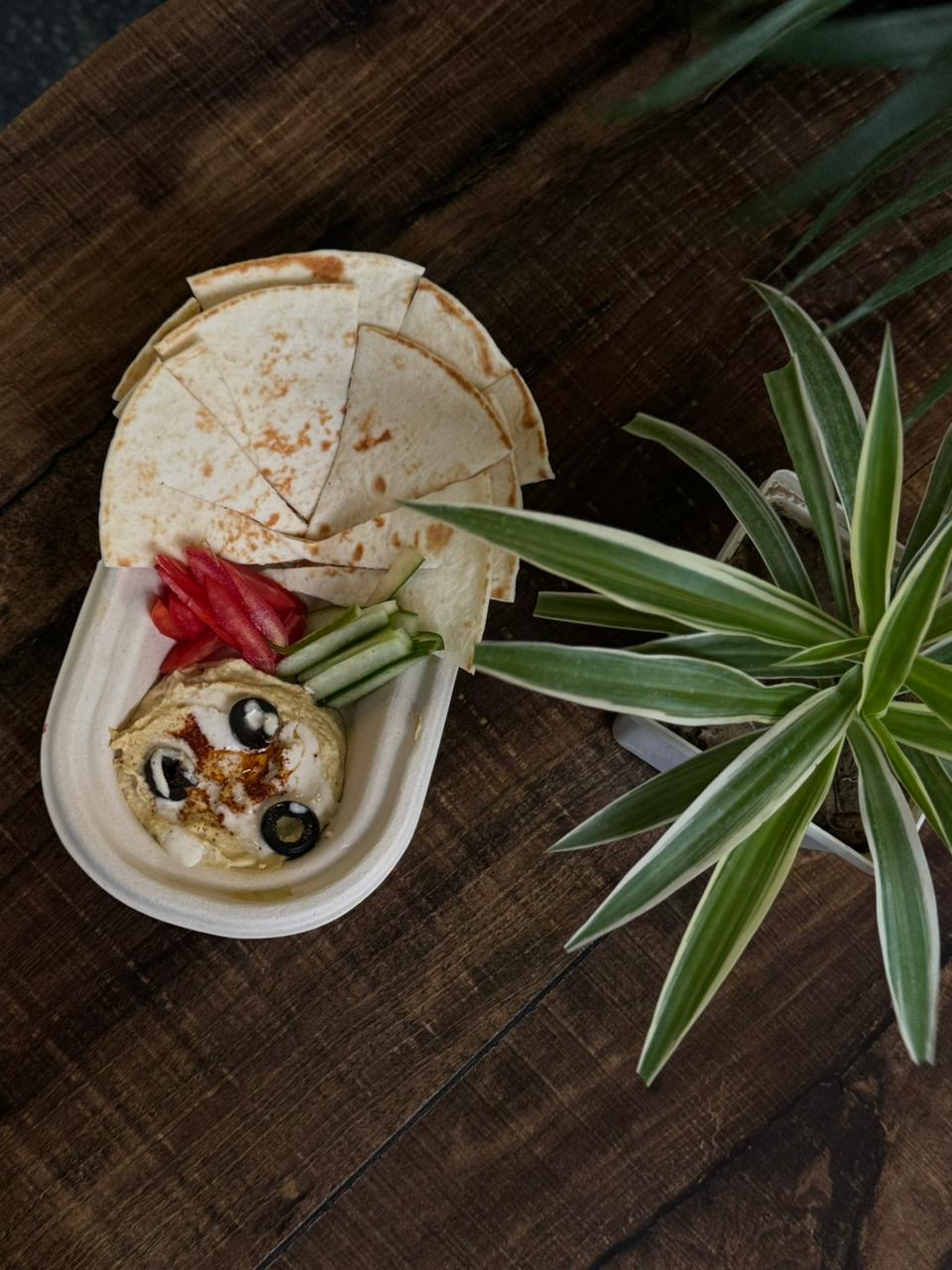 Hummus Pita Platter at Falafel House Jaipur