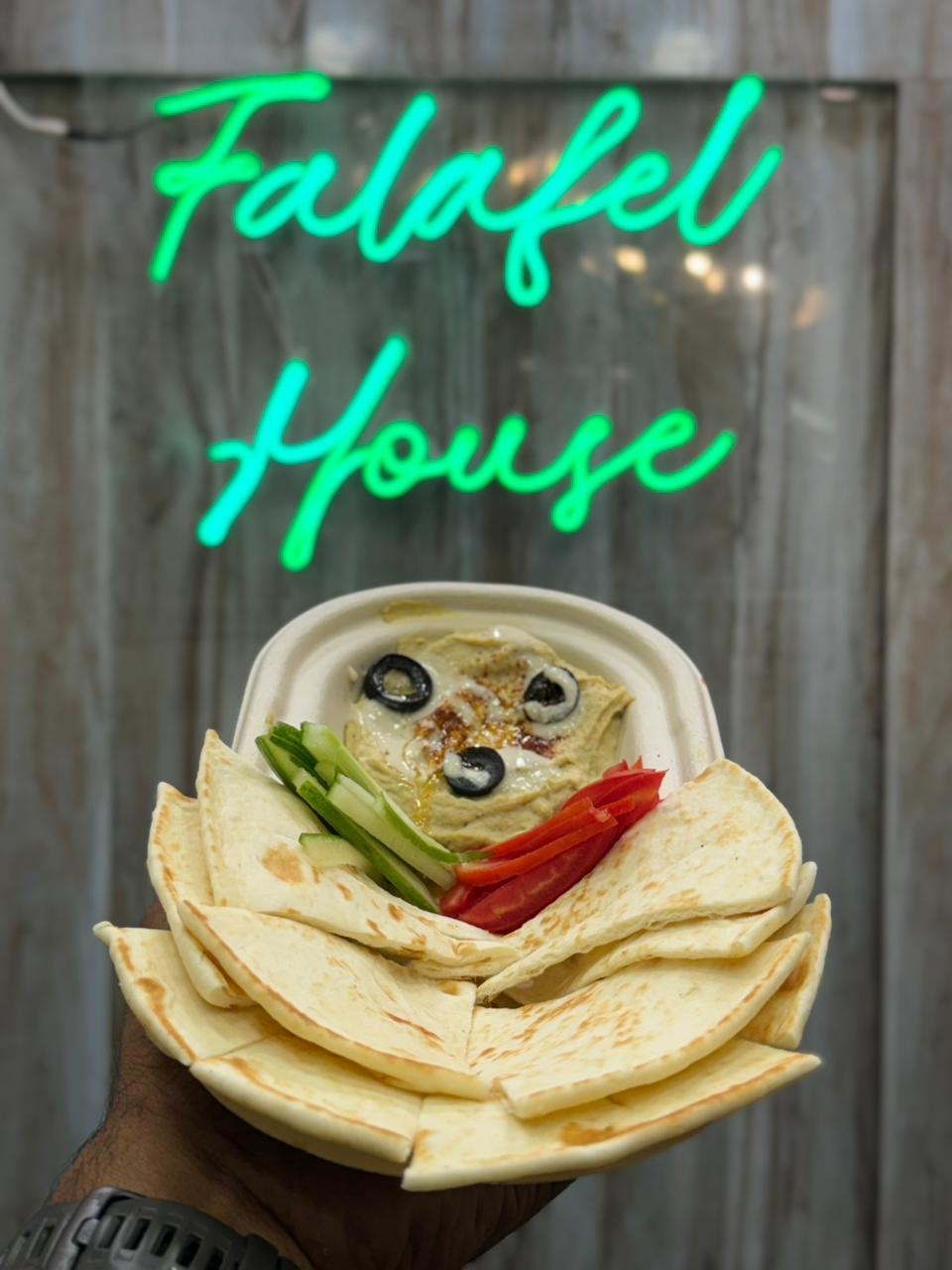 Hummus Pita Platter at Falafel House Jaipur